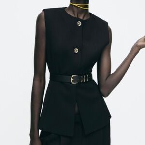 SOLD BNWT Zara Long Belted Vest (no belt)